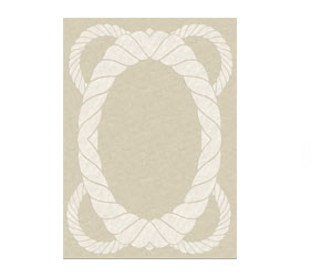 A beige background modern design rug with a rope shape design